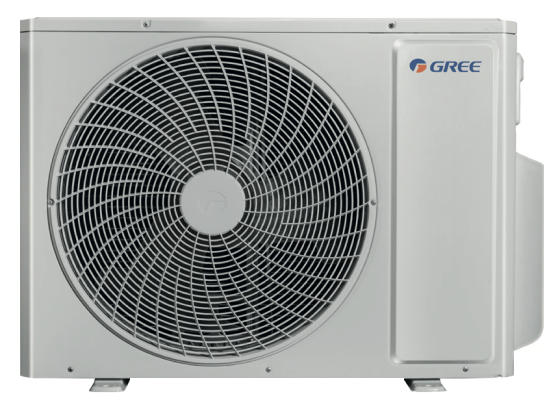 Gree airco-buitenunit voor efficiënte koeling en verwarming van woningen met energiezuinige invertertechnologie