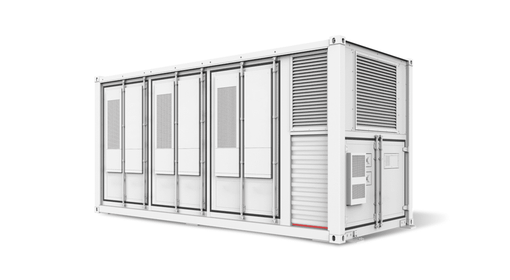 Industriële batterijcontainer voor grootschalige energieopslag bij bedrijven, industrie en duurzame energieprojecten.