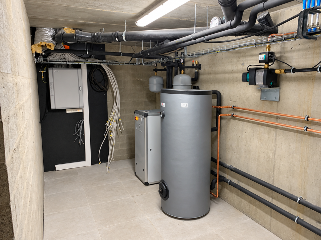 Project Lille: warmtepomp en boiler van 300 liter in de technische ruimte