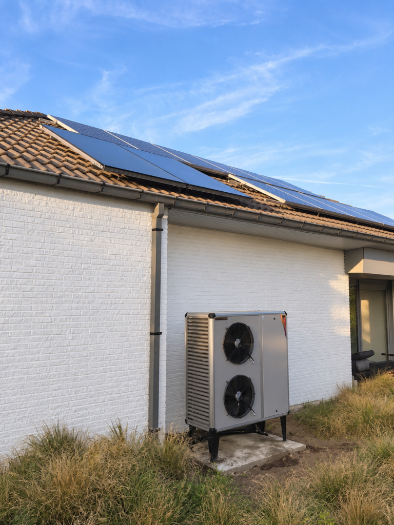 Project Knokke: warmtepomp aan de zijgevel van de woning