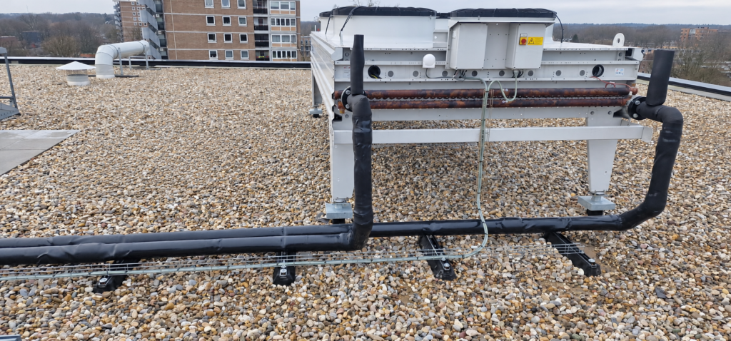 Project Tetem 4: drycooler met aangesloten leidingen
