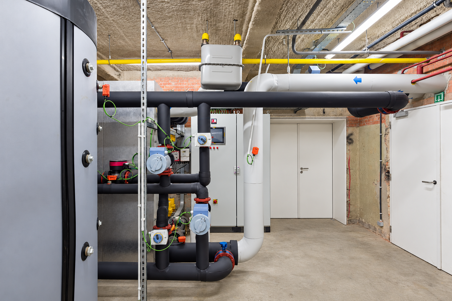 Project KOT2020: leidingwerk en pompen in de technische ruimte